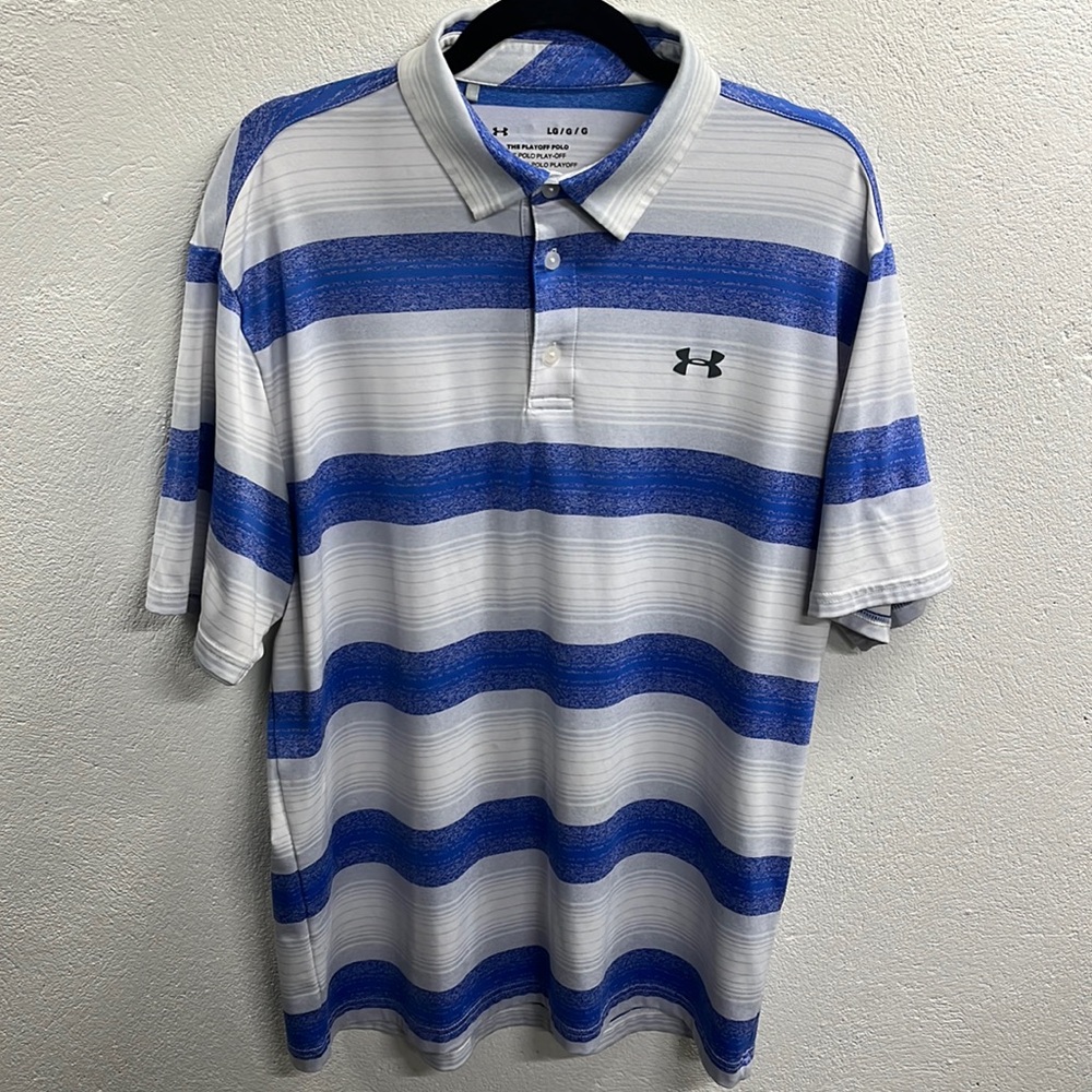 Striped Under Armour polo